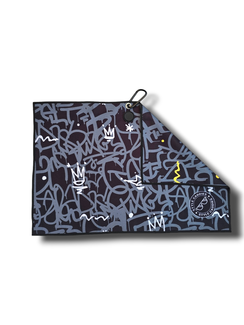 Hip Hop magnetic golf towel reversible side view