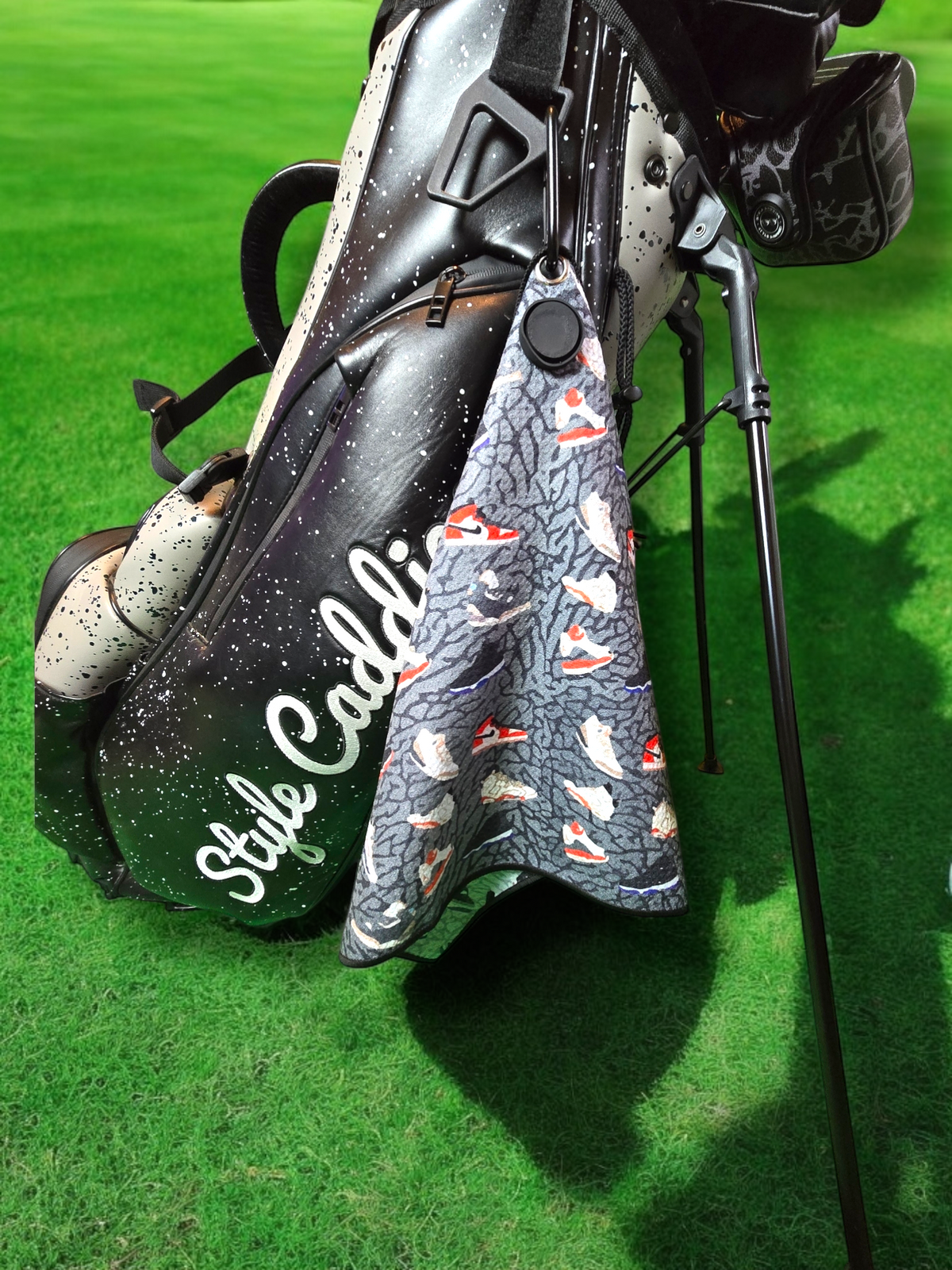 J's magnetic golf towel flat lay front