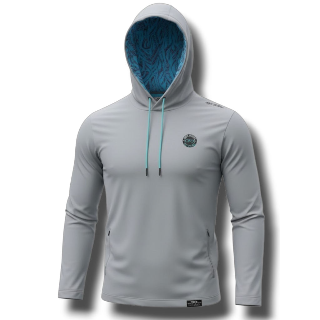 Men's performance golf hoodie with zipper pockets and modern athletic fit