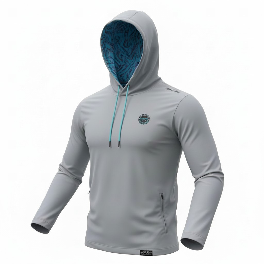 Close-up of moisture-wicking golf hoodie fabric with 4-way stretch