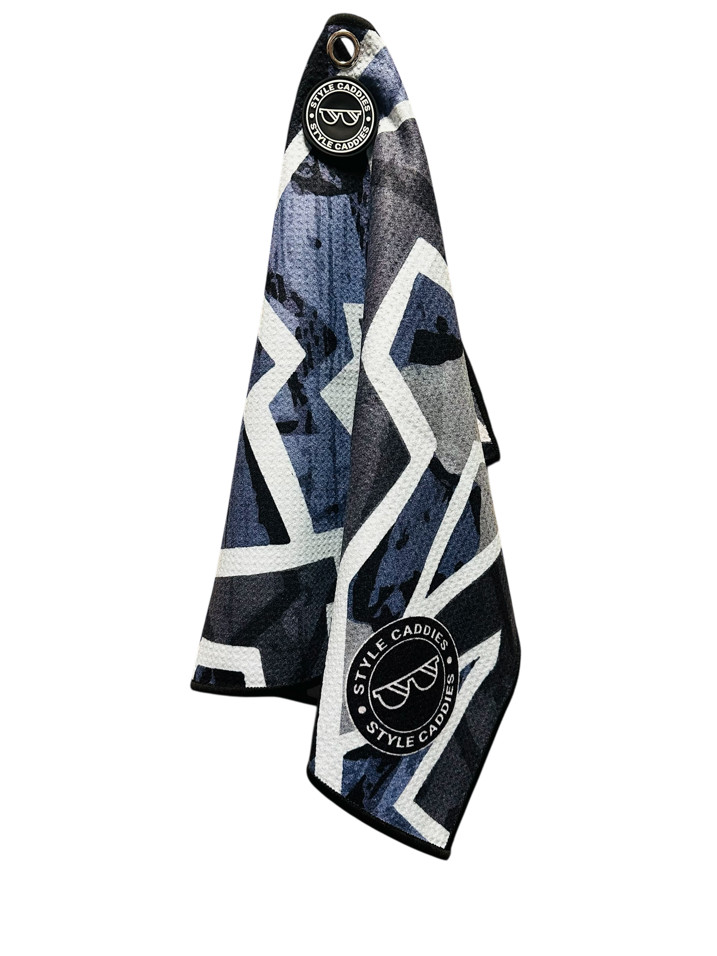 Metrics magnetic golf towel flat lay front