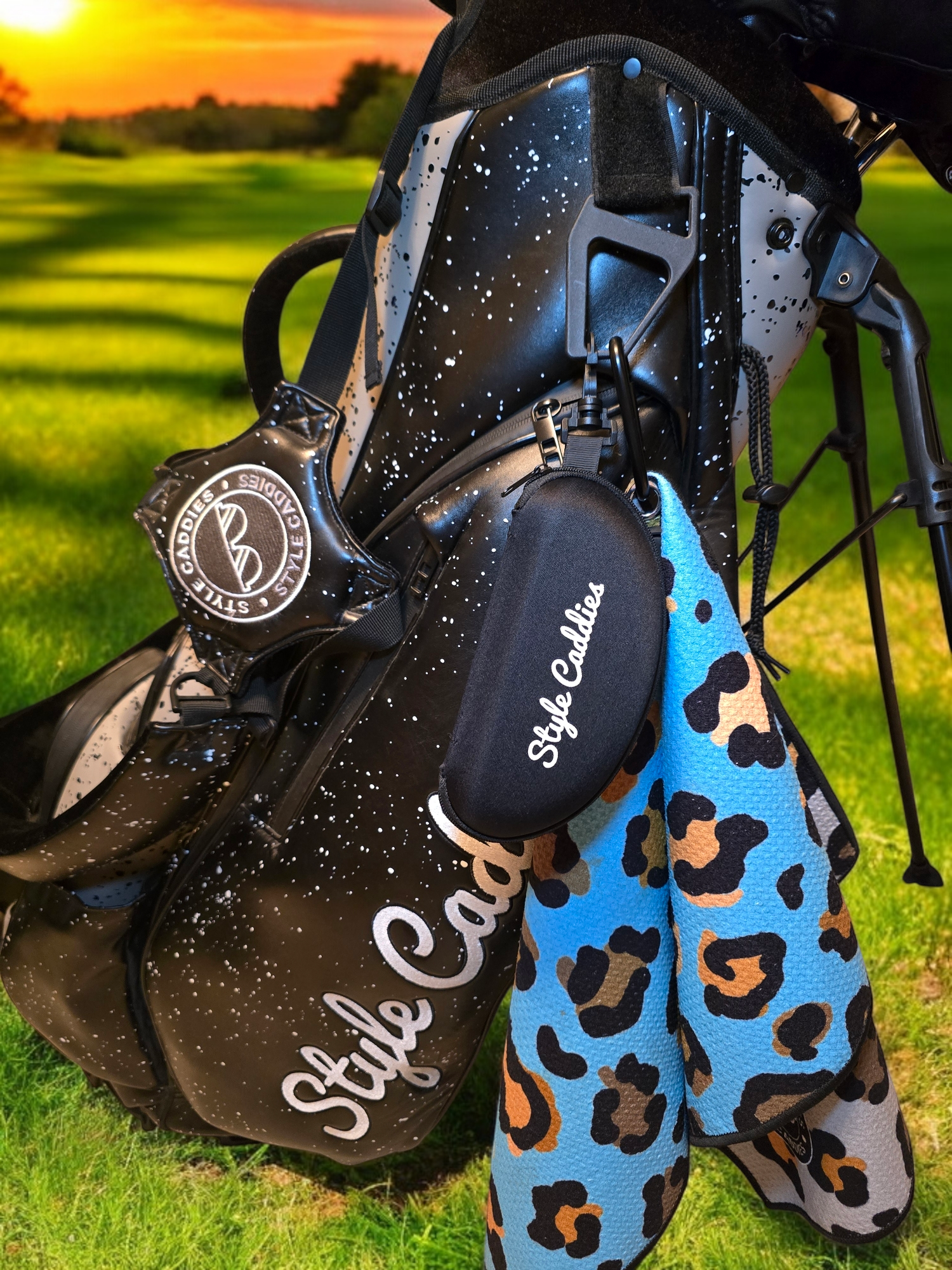 Midnight blue golf sunglasses studio shot