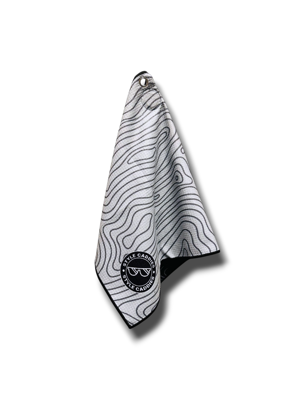 Ops magnetic golf towel hanging on golf bag