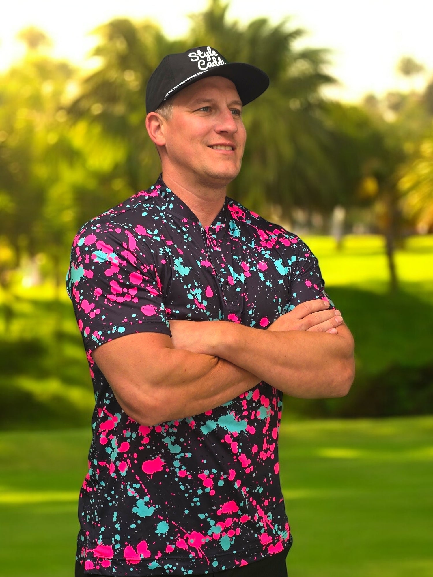 Style Caddies pretty splat polo lifestyle shot