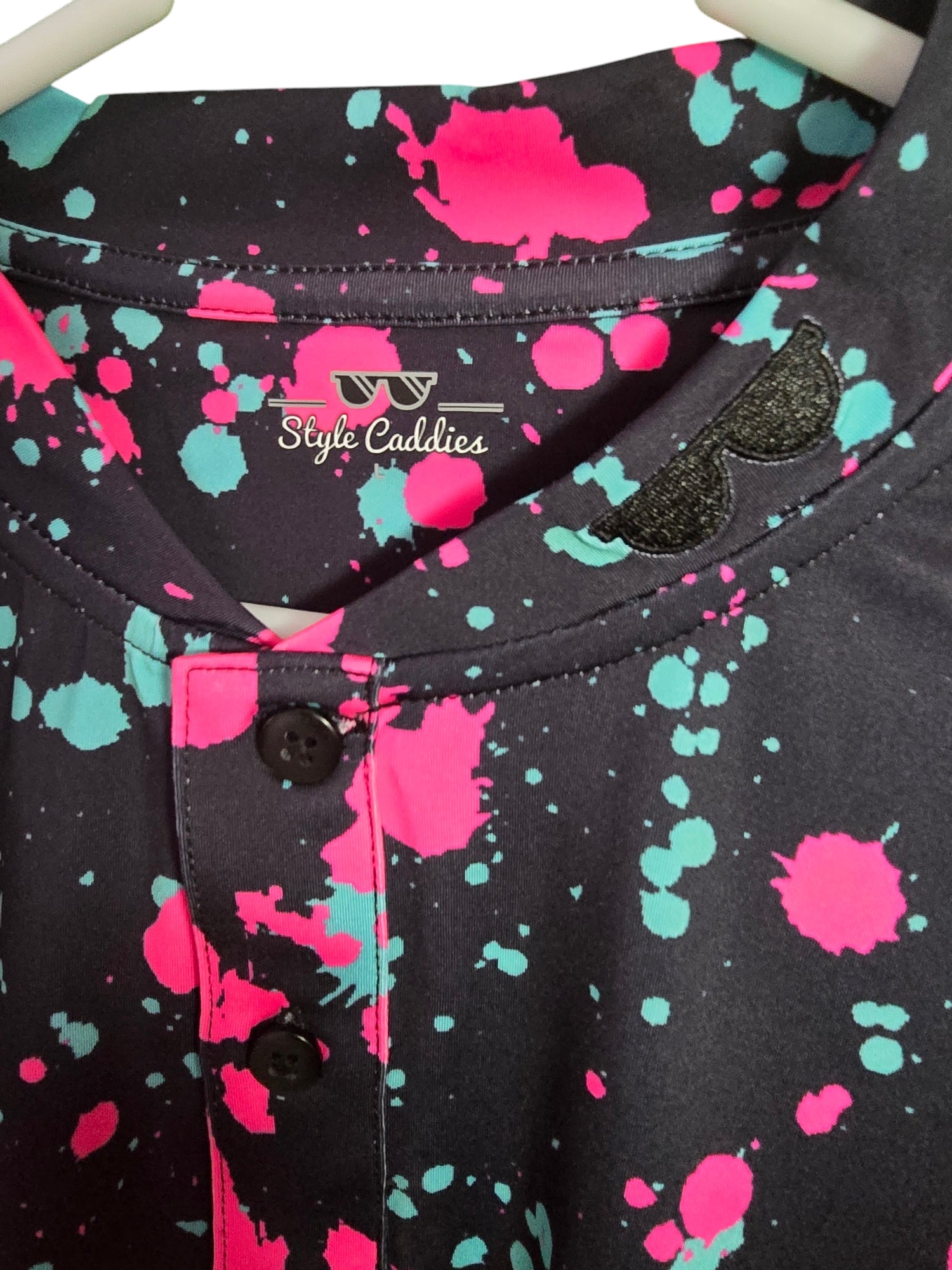 Pretty splat blade polo worn on course