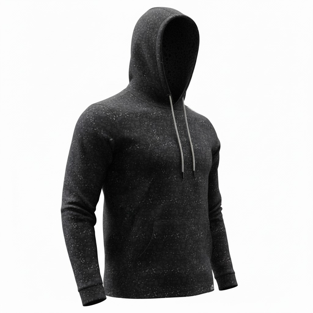 Close‑up of 4‑way stretch, moisture‑wicking golf hoodie fabric