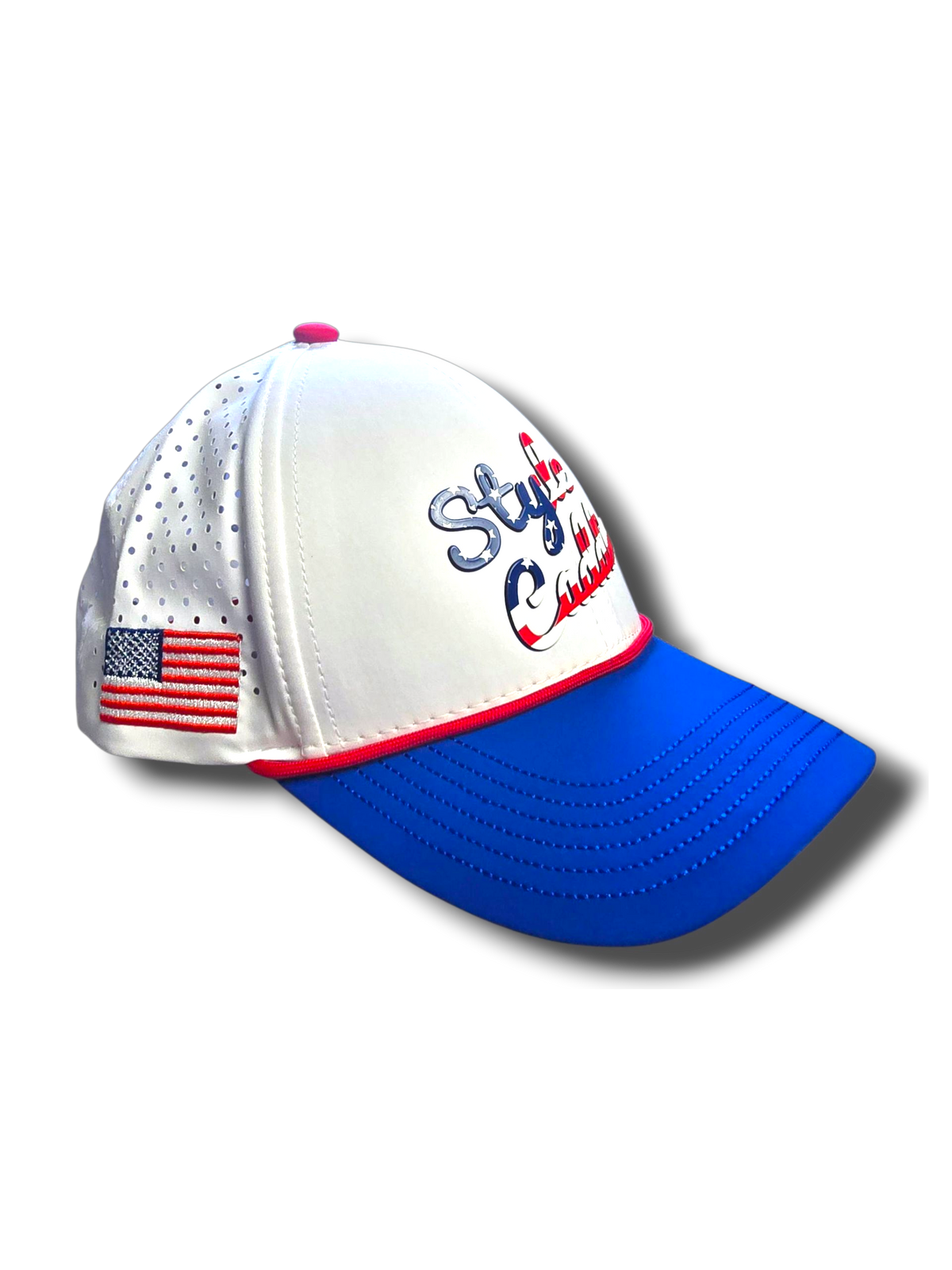 Patriotic golf hat moisture wicking quick dry
