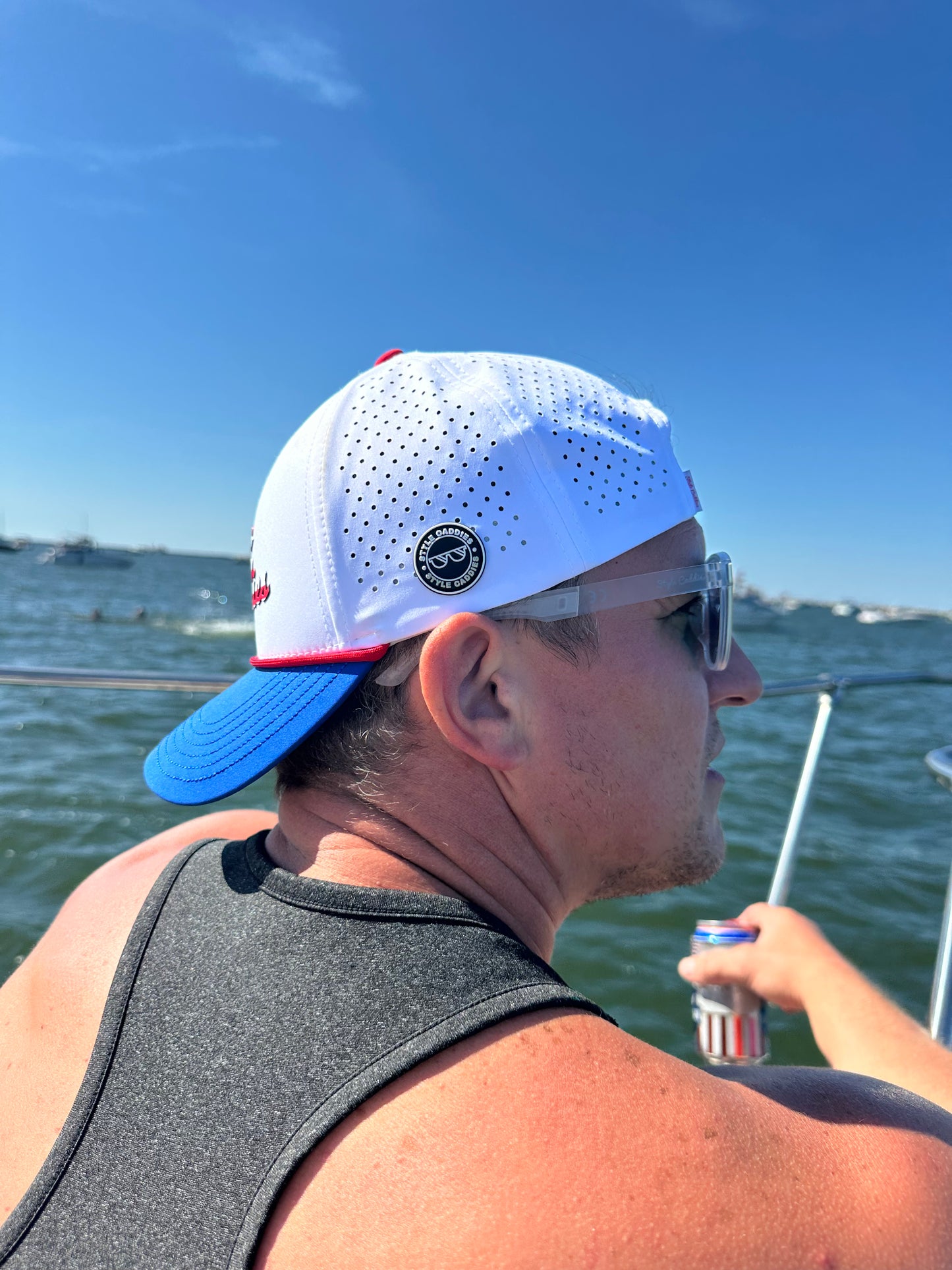 Style Caddies patriotic golf hat lifestyle shot