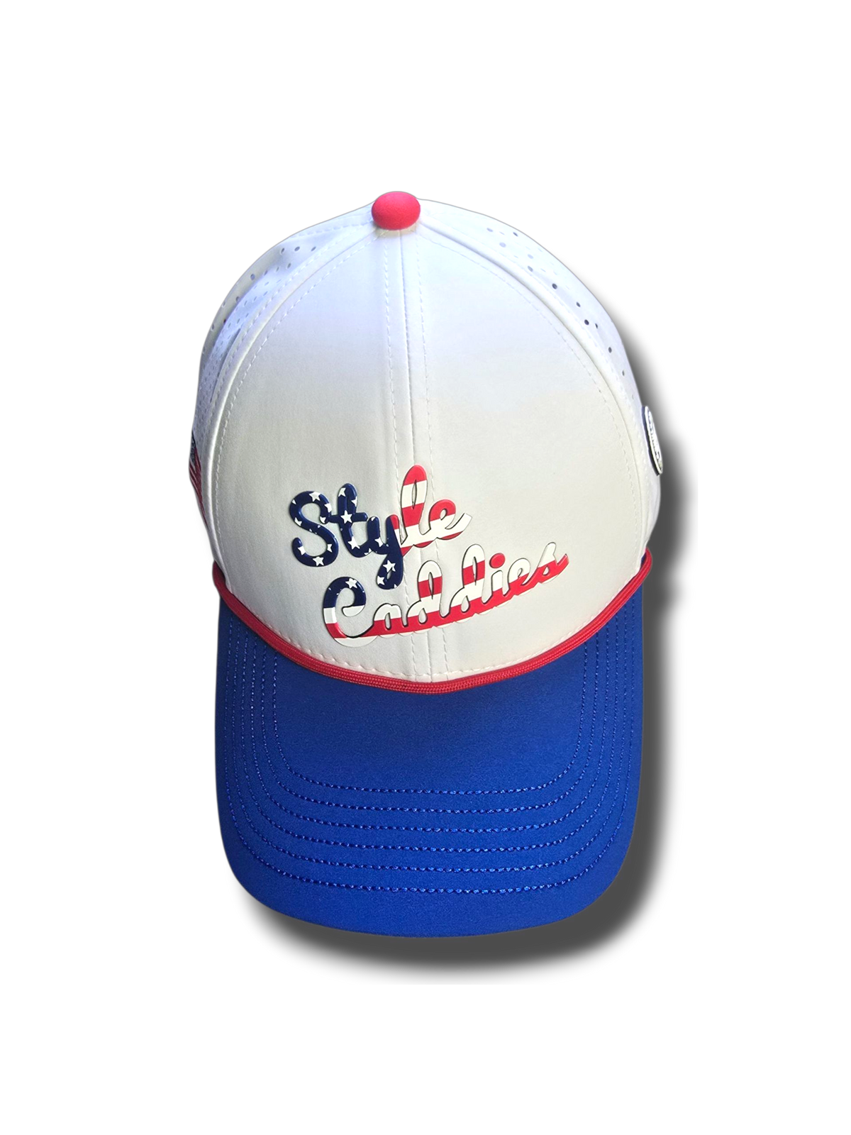 USA patriotic golf rope hat side view