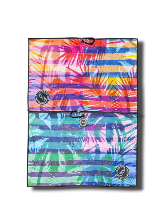 colorful magnetic and reversible golf towel with hook